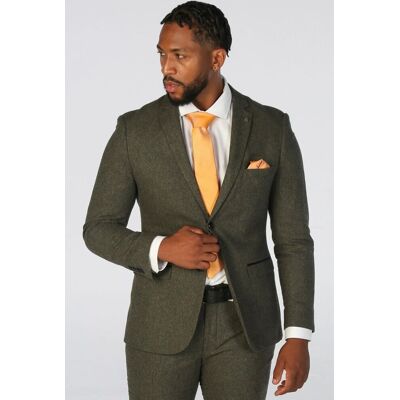 Paul Andrew Men's Blazer Wool Blend Tweed Sport Coat Tailored Fit in Olive Size: 42R Olive 42R Paul Andrew Men's Blazer Wool Blend Tweed Sport Coat Tailored Fit in Olive Size: 42R Olive 42R