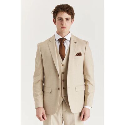 Paul Andrew Men's Belmont 3 Piece Suit Classic Stitch Lapel Wedding Summer Prom in Beige Size: 52R Beige 52R Paul Andrew Men's Belmont 3 Piece Suit Classic Stitch Lapel Wedding Summer Prom in Beige Size: 52R Beige 52R