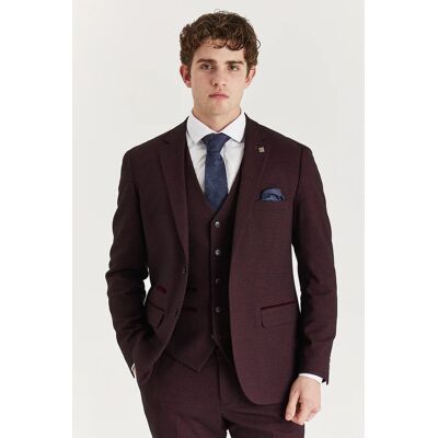 Paul Andrew Men's Regent Blazer Checked Classic Plaid Tailored Fit Jacket in Wine Size: 38R Wine 38R Paul Andrew Men's Regent Blazer Checked Classic Plaid Tailored Fit Jacket in Wine Size: 38R Wine 38R