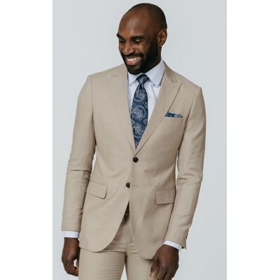 Dobell Men's Stone Sharkskin Slim Fit 2 Piece Suit Size: 42R Stone 42R Dobell Men's Stone Sharkskin Slim Fit 2 Piece Suit Size: 42R Stone 42R