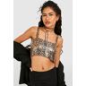 boohoo Leopard Print Chainmail Crop Top