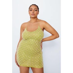 NastyGal Plus Size Drop Bead Strappy Mini Dress