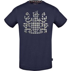 Aquascutum Check Aldis Crest Navy Blue T-Shirt