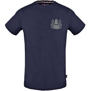 Aquascutum Stitched Aldis Logo Navy Blue T-Shirt