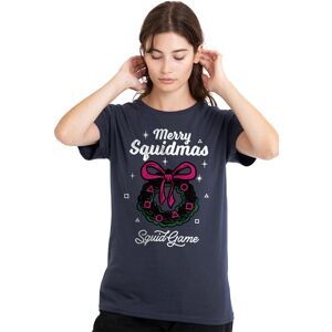 Squid Game Women's Merry Squidmas Wreath Christmas T-Shirt, Deep Navy Size: Medium Navy M Squid Game Women's Merry Squidmas Wreath Christmas T-Shirt, Deep Navy Size: Medium Navy M