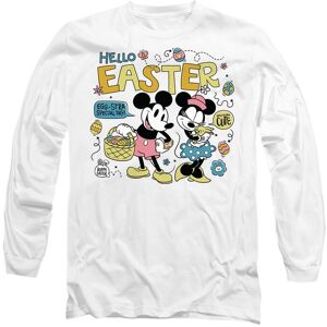 Disney Mickey & Minnie Mouse Hello Easter Long Sleeve T-Shirt, White Size: Large White L Disney Mickey & Minnie Mouse Hello Easter Long Sleeve T-Shirt, White Size: Large White L
