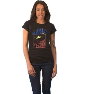 Foo Fighters Women's UFO 2015 European Tour Skinny Fit T-Shirt in Black Size: Large Black L Foo Fighters Women's UFO 2015 European Tour Skinny Fit T-Shirt in Black Size: Large Black L