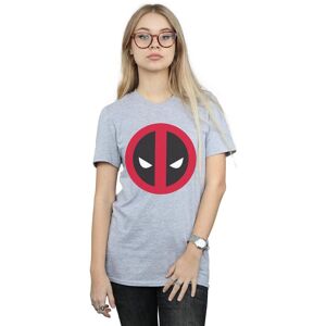 Marvel Women's Deadpool Large Clean Logo Cotton Boyfriend T-Shirt in Grey Size: Small Grey S Marvel Women's Deadpool Large Clean Logo Cotton Boyfriend T-Shirt in Grey Size: Small Grey S