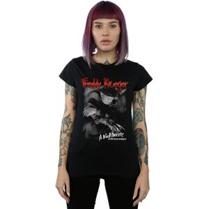 A Nightmare On Elm Street Women's Freddy Black & White Photo Cotton T-Shirt Size: Large Black L A Nightmare On Elm Street Women's Freddy Black & White Photo Cotton T-Shirt Size: Large Black L