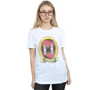 Marvel Women's Deadpool Tattoo Print Cotton Boyfriend T-Shirt in White Size: 4XL White 4XL Marvel Women's Deadpool Tattoo Print Cotton Boyfriend T-Shirt in White Size: 4XL White 4XL