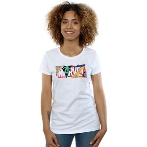 Marvel Women's Collage Logo Cotton T-Shirt in White Size: 2XL White 2XL Marvel Women's Collage Logo Cotton T-Shirt in White Size: 2XL White 2XL