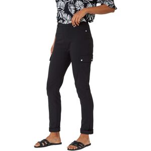 Roman Women's Turn Up Stretch Cargo Trousers in Black Size: 18 Black 18 Roman Women's Turn Up Stretch Cargo Trousers in Black Size: 18 Black 18