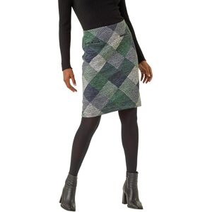 Roman Women's Check Print Pocket Stretch A line Skirt in Green Size: 20 Green 20 Roman Women's Check Print Pocket Stretch A line Skirt in Green Size: 20 Green 20