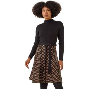 Roman Camel Ribbed Fit Flare Dress - Size 16 UK Roman Camel Ribbed Fit Flare Dress - Size 16 UK