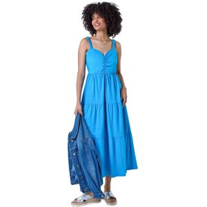 Roman Women's Cotton Strappy Tiered Midi Dress in Turquoise Size: 20 Turquoise 20 Roman Women's Cotton Strappy Tiered Midi Dress in Turquoise Size: 20 Turquoise 20