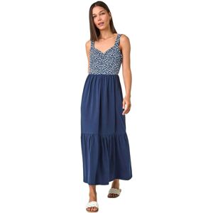 Roman Women's Abstract Cotton Tiered Midi Dress in Navy Size: 12 Navy 12 Roman Women's Abstract Cotton Tiered Midi Dress in Navy Size: 12 Navy 12