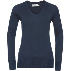 Russell Collection Women's Cotton Acrylic V Neck Sweatshirt in Navy Size: 12 Navy 12 Russell Collection Women's Cotton Acrylic V Neck Sweatshirt in Navy Size: 12 Navy 12
