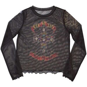 Guns N' Roses Guns N Roses Women's Appetite For Destruction Mesh Long-Sleeved Crop Top in Black Size: Small Black S Guns N' Roses Guns N Roses Women's Appetite For Destruction Mesh Long-Sleeved Crop Top in Black Size: Small Black S