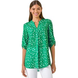 Roman Women's Abstract Spot Print V-Neck Tunic Top in Green Size: 14 Green 14 Roman Women's Abstract Spot Print V-Neck Tunic Top in Green Size: 14 Green 14