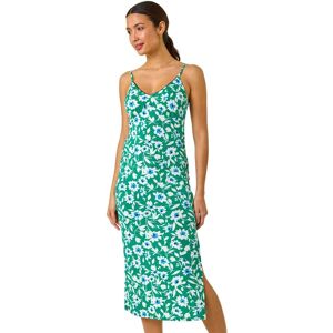 Roman Floral Midi Dress - V-neck - Bodycon fit - Polyester-elastane Roman Floral Midi Dress - V-neck - Bodycon fit - Polyester-elastane