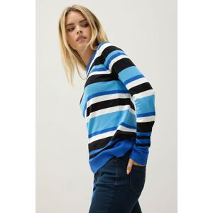 M&Co Women's Petite Stripe Crew Neck Jumper in Blue Size: 16-18 Blue 16-18 M&Co Women's Petite Stripe Crew Neck Jumper in Blue Size: 16-18 Blue 16-18