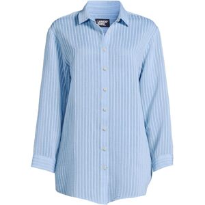 lands end Lands' End Women's Lightweight Rib Cover-Up Shirt in Blue Size: 16-18 Blue 16-18 lands end Lands' End Women's Lightweight Rib Cover-Up Shirt in Blue Size: 16-18 Blue 16-18