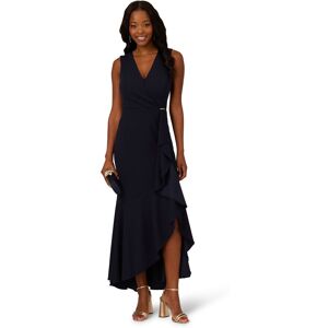 Papell Studio Women's Ruffle Flounce Crepe Gown in Navy Size: 10 Navy 10 Papell Studio Women's Ruffle Flounce Crepe Gown in Navy Size: 10 Navy 10