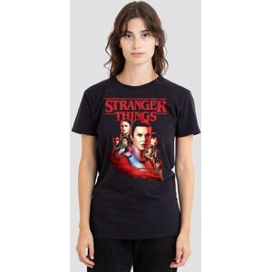 Stranger Things Women's Hawkins Heroes Poster T-Shirt, Black Size: Large Black L Stranger Things Women's Hawkins Heroes Poster T-Shirt, Black Size: Large Black L