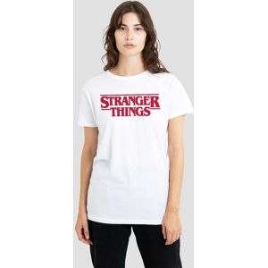 Stranger Things Women's Main Logo T-Shirt, White Size: Medium White M Stranger Things Women's Main Logo T-Shirt, White Size: Medium White M
