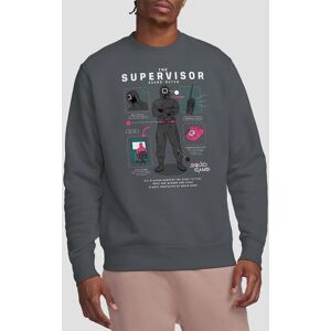Squid Game - Season Three The Supervisor Sweatshirt, Charcoal in Grey Size: 2XL Grey 2XL Squid Game - Season Three The Supervisor Sweatshirt, Charcoal in Grey Size: 2XL Grey 2XL
