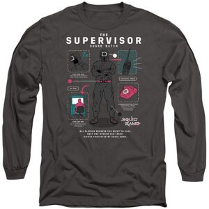 Squid Game - Season Three The Supervisor Long Sleeve T-Shirt, Charcoal in Grey Size: Small Grey S Squid Game - Season Three The Supervisor Long Sleeve T-Shirt, Charcoal in Grey Size: Small Grey S