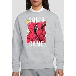 Squid Game - Season Three Guards Side Profile Sweatshirt, Heather Grey Size: Small Grey S Squid Game - Season Three Guards Side Profile Sweatshirt, Heather Grey Size: Small Grey S