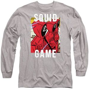 Squid Game - Season Three Guards Side Profile Long Sleeve T-Shirt, Heather Grey Size: XL Grey XL Squid Game - Season Three Guards Side Profile Long Sleeve T-Shirt, Heather Grey Size: XL Grey XL