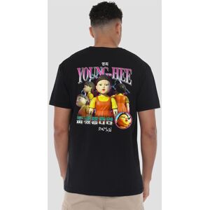 Squid Game Season One Young-Hee Bootleg (Back Print) T-Shirt, Black Size: Small Black S Squid Game Season One Young-Hee Bootleg (Back Print) T-Shirt, Black Size: Small Black S