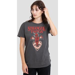 Stranger Things Women's Hellfire Heart T-Shirt, Charcoal Size: Medium Charcoal M Stranger Things Women's Hellfire Heart T-Shirt, Charcoal Size: Medium Charcoal M