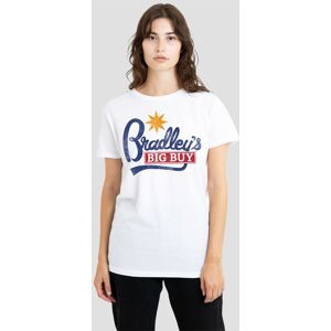 Stranger Things Women's Bradley'S Big Buy Logo T-Shirt, White Size: Large White L Stranger Things Women's Bradley'S Big Buy Logo T-Shirt, White Size: Large White L
