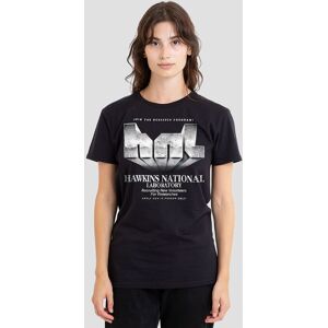Stranger Things Women's Hawkins Lab Logo T-Shirt, Black Size: XL Black XL Stranger Things Women's Hawkins Lab Logo T-Shirt, Black Size: XL Black XL