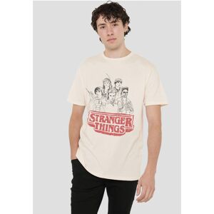 Stranger Things Sketch Group Logo T-Shirt, Natural in Beige Size: 3XL Beige 3XL Stranger Things Sketch Group Logo T-Shirt, Natural in Beige Size: 3XL Beige 3XL