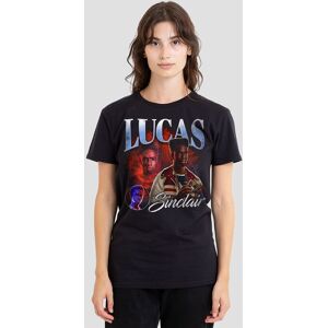 Stranger Things Women's Lucas Homage T-Shirt, Black Size: Medium Black M Stranger Things Women's Lucas Homage T-Shirt, Black Size: Medium Black M