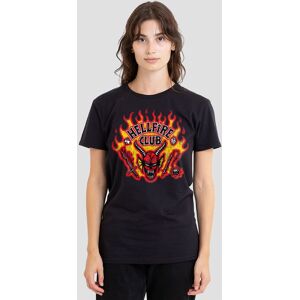 Stranger Things Women's Hellfire Flames T-Shirt, Black Size: Medium Black M Stranger Things Women's Hellfire Flames T-Shirt, Black Size: Medium Black M