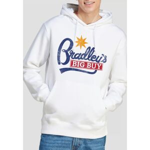 Stranger Things Bradley'S Big Buy Logo Hoodie, White Size: Small White S Stranger Things Bradley'S Big Buy Logo Hoodie, White Size: Small White S