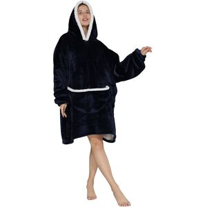 Leaper Women's One Size Adult Warm Oversized Soft Fleece Hoodie Blanket in Dark Navy Dark Navy One Size Leaper Women's One Size Adult Warm Oversized Soft Fleece Hoodie Blanket in Dark Navy Dark Navy One Size
