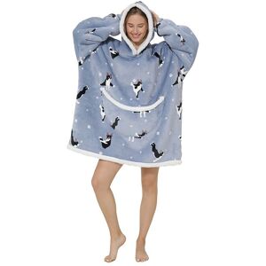 Leaper Women's One Size Adult Warm Oversized Soft Fleece Hoodie Blanket in Grey Grey One Size Leaper Women's One Size Adult Warm Oversized Soft Fleece Hoodie Blanket in Grey Grey One Size