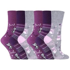 SOCKSHOP Gentle Grip Women's 6 Pack Non Elastic Loose Top Patterned Cotton Rich Socks in Royal Size: 4-8 Royal 4-8 SOCKSHOP Gentle Grip Women's 6 Pack Non Elastic Loose Top Patterned Cotton Rich Socks in Royal Size: 4-8 Royal 4-8