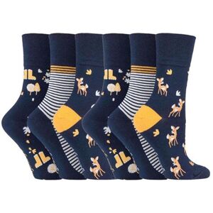 SOCKSHOP Gentle Grip Women's 6 Pack Non Elastic Loose Top Patterned Cotton Rich Socks in Bright Blue Size: 4-8 Bright Blue 4-8 SOCKSHOP Gentle Grip Women's 6 Pack Non Elastic Loose Top Patterned Cotton Rich Socks in Bright Blue Size: 4-8 Bright Blue 4-8