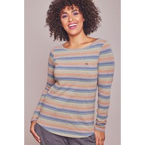 Moshulu Women's 'Breather' Breton Cotton-Rich Pyjama Top in Grey Size: Small Grey S Moshulu Women's 'Breather' Breton Cotton-Rich Pyjama Top in Grey Size: Small Grey S