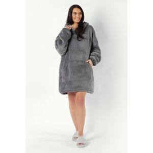 OHS Oversized Plush Sherpa Fleece Hoodie Blanket in Dark Grey Dark Grey One Size OHS Oversized Plush Sherpa Fleece Hoodie Blanket in Dark Grey Dark Grey One Size
