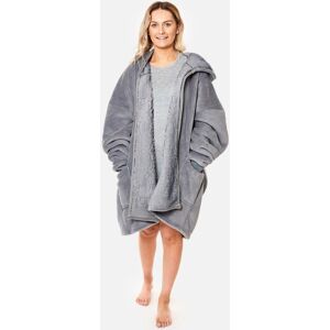 OHS Women's Zip Up Oversized Sherpa Fleece Hoodie Blanket in Charcoal Charcoal One Size OHS Women's Zip Up Oversized Sherpa Fleece Hoodie Blanket in Charcoal Charcoal One Size