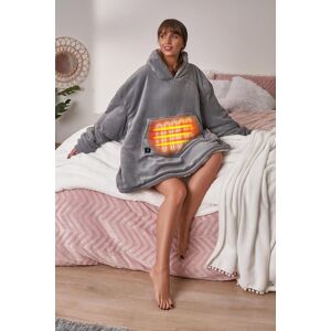 OHS Women's Heated Oversized Sherpa Fleece Hoodie Blanket in Charcoal Charcoal One Size OHS Women's Heated Oversized Sherpa Fleece Hoodie Blanket in Charcoal Charcoal One Size