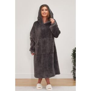 OHS Women's Long Teddy Fleece Oversized Hoodie Blanket Throw in Charcoal Charcoal One Size OHS Women's Long Teddy Fleece Oversized Hoodie Blanket Throw in Charcoal Charcoal One Size